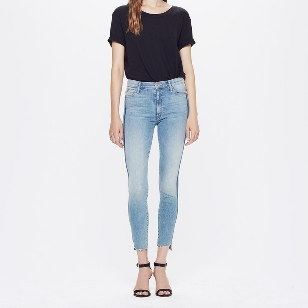 Mother Stunner Zip Ankle Step Fray Jeans